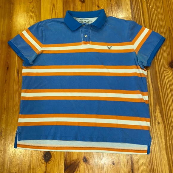 Y2K American Eagle Outfitters Striped Polo Shirt Size XXL - Picture 1 of 4